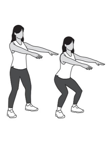 half squats - knee recovery exercise
