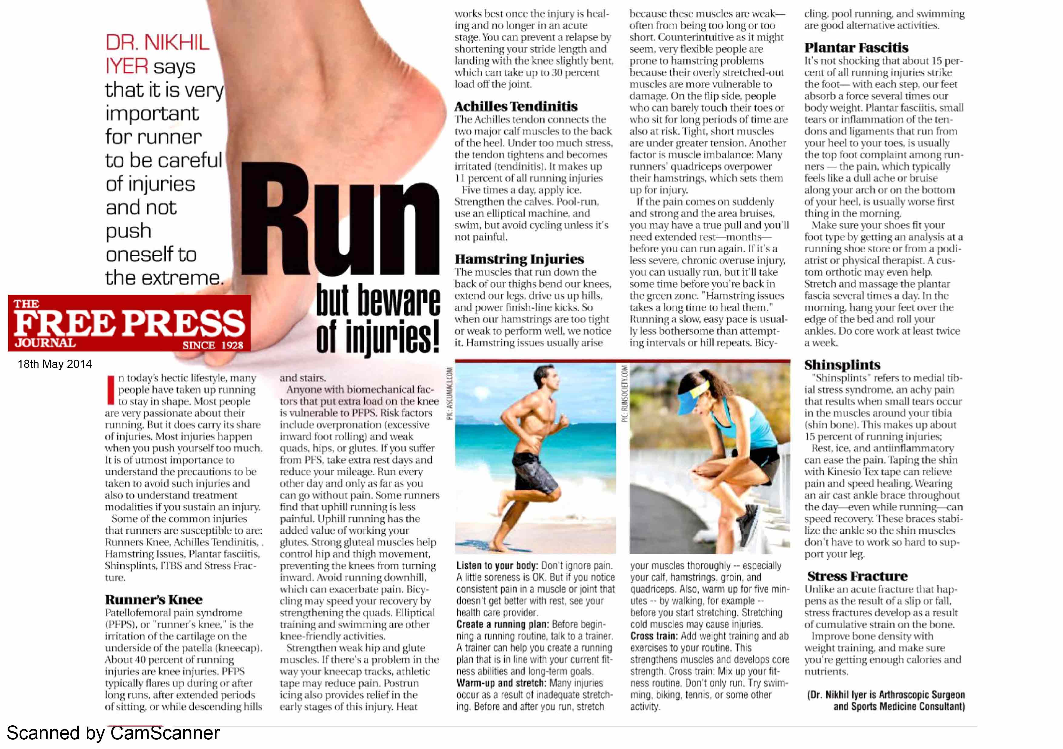 beware & avoid running injury